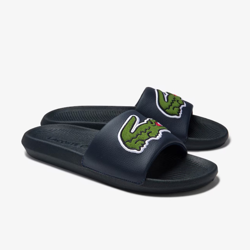Lacoste Croco 3.0 Logo Slides – Size 9 (US Men’s) / 42 (EU) Crocodile Black
